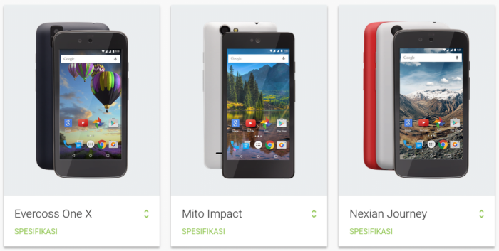 Setelah memastikan ikut memasarkan ponsel pintar murah besutan Google yaitu Android One, tiga vendor asal Indonesia, yakni Evercross, Mito dan Nexian akan meluncurkan produknya masing-masing.