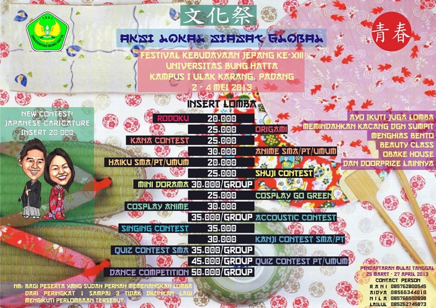 Festival Kebudayaan Jepang ke 13 Univ Bung Hatta