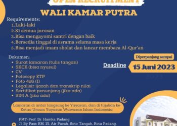 Ada Lowongan Kerja Pesantren Hamka Padang, Cek Posisi dan Persyaratannya