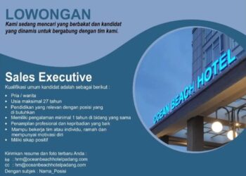 Ada Lowongan Kerja di Ocean Beach Hotel, Posisi Sales Executive