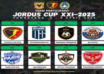 H+3 Lebaran Jordus Cup XXI-2025  Ditabuh, Diikuti 8 Tim Terkemuka Kabupaten/Kota se-Sumatera Barat